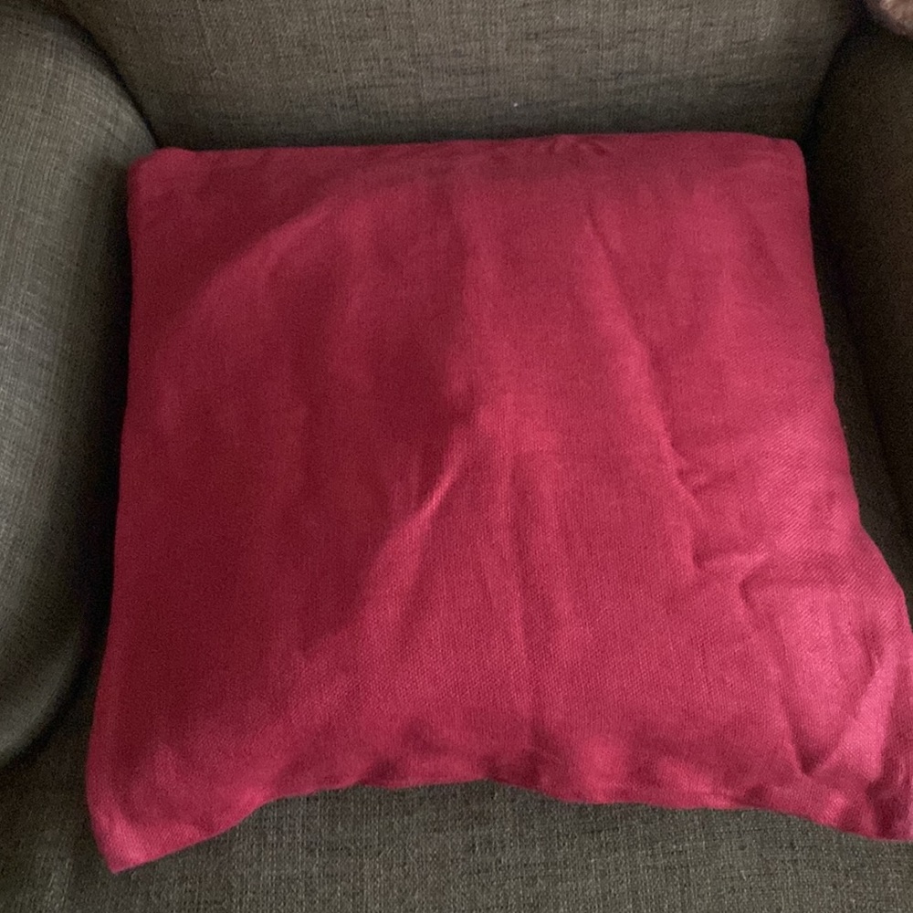 Pottery Barn Red pillow Cover with Button Closure - Picture 4 of 5